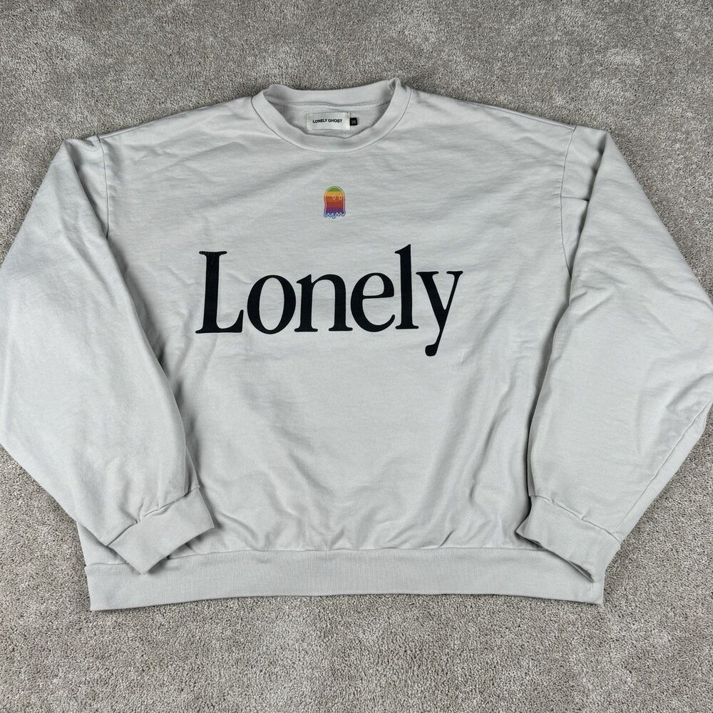 Lonely Ghost Sweatshirt Crewneck Icon Mac Computer Retro Graphic Pullover 3XL